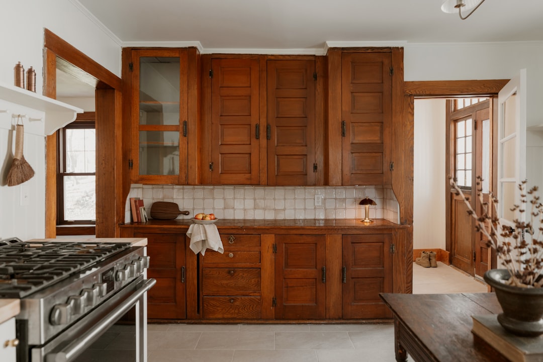 Worn kitchen cabinets being evaluated in Yakima, WA